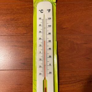 Green and White Wall Thermometer